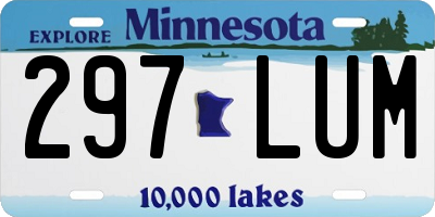 MN license plate 297LUM