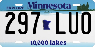 MN license plate 297LUO