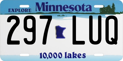 MN license plate 297LUQ