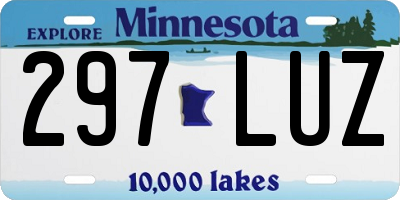 MN license plate 297LUZ