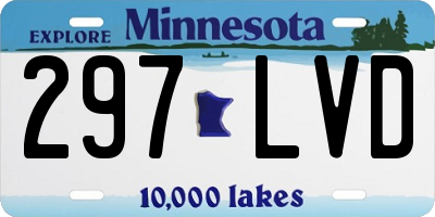 MN license plate 297LVD