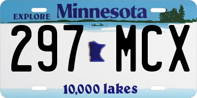 MN license plate 297MCX