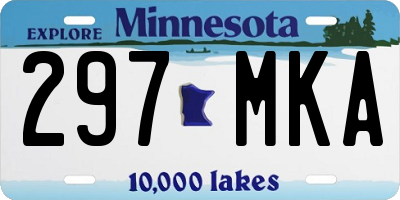 MN license plate 297MKA