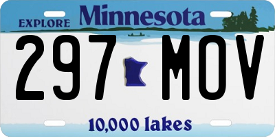 MN license plate 297MOV