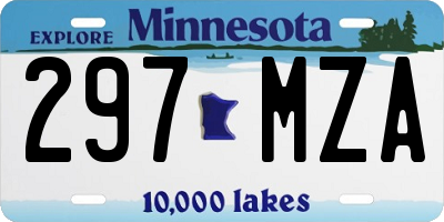 MN license plate 297MZA