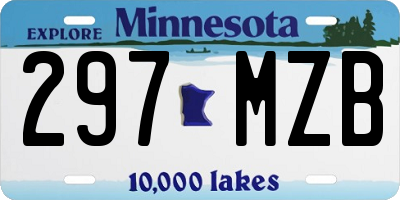 MN license plate 297MZB
