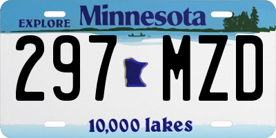 MN license plate 297MZD