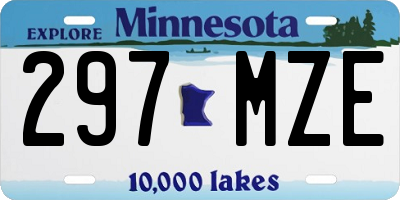 MN license plate 297MZE