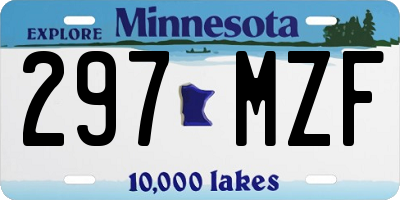 MN license plate 297MZF
