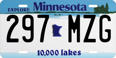 MN license plate 297MZG