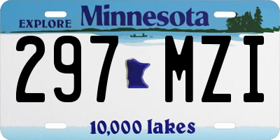 MN license plate 297MZI