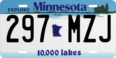 MN license plate 297MZJ