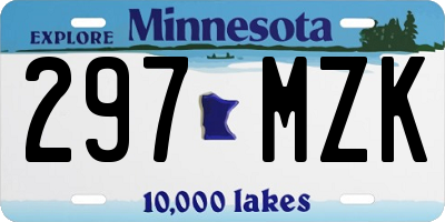 MN license plate 297MZK