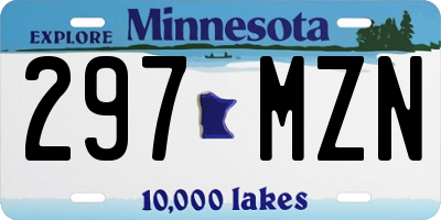MN license plate 297MZN