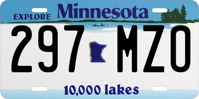 MN license plate 297MZO