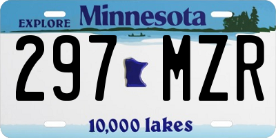 MN license plate 297MZR