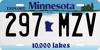 MN license plate 297MZV