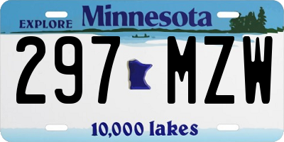 MN license plate 297MZW