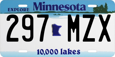 MN license plate 297MZX