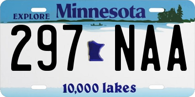 MN license plate 297NAA