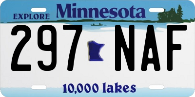 MN license plate 297NAF