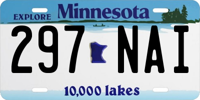 MN license plate 297NAI