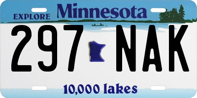 MN license plate 297NAK