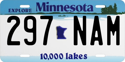 MN license plate 297NAM