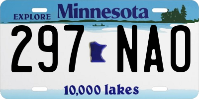 MN license plate 297NAO