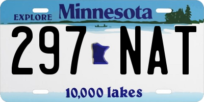 MN license plate 297NAT