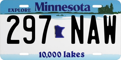 MN license plate 297NAW