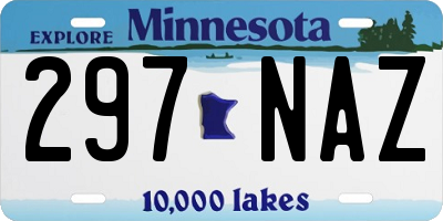 MN license plate 297NAZ