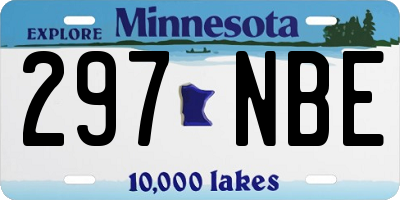 MN license plate 297NBE