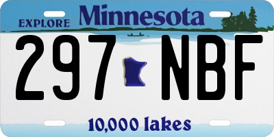 MN license plate 297NBF