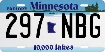 MN license plate 297NBG