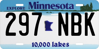 MN license plate 297NBK