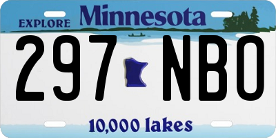 MN license plate 297NBO