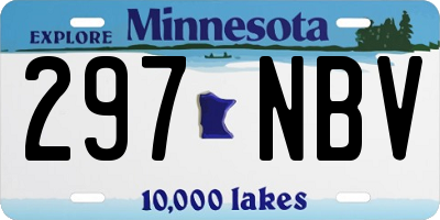 MN license plate 297NBV