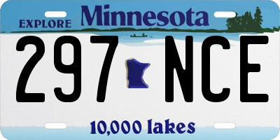 MN license plate 297NCE