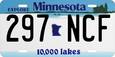 MN license plate 297NCF