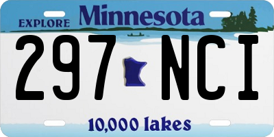 MN license plate 297NCI