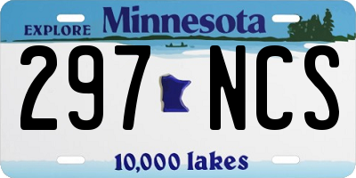 MN license plate 297NCS