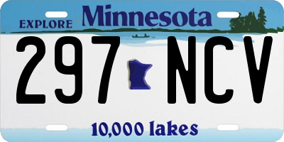 MN license plate 297NCV
