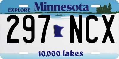 MN license plate 297NCX