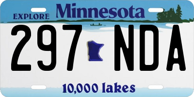MN license plate 297NDA