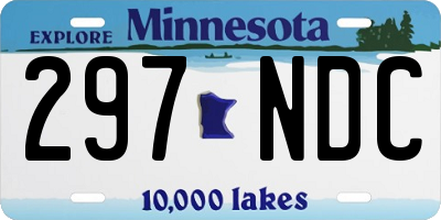 MN license plate 297NDC