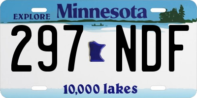 MN license plate 297NDF