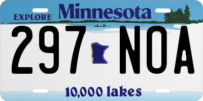 MN license plate 297NOA
