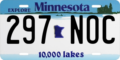 MN license plate 297NOC