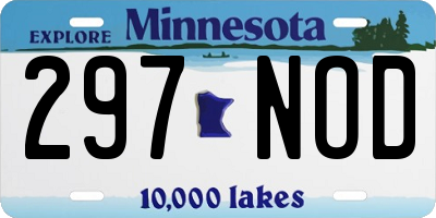 MN license plate 297NOD